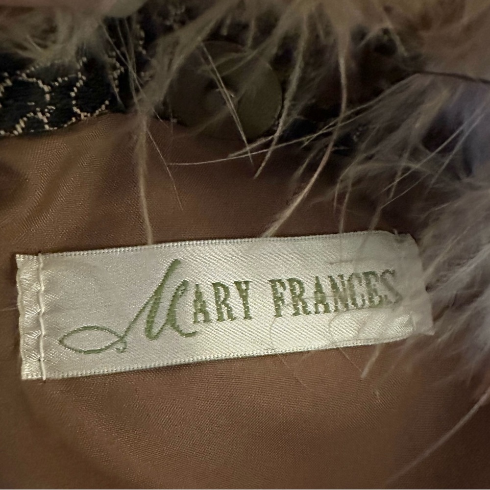 MARY FRANCES Black/Brown with Gold & Cream Bead Embellishments & Feathers - Picture 5 of 12